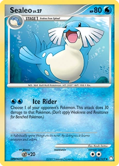 Sealeo Pokémon card, number 62