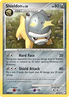 Shieldon Pokémon card, number 63