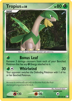 Tropius Pokémon card, number 64