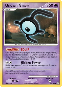 Unown [E] Pokémon card, number 65