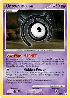 Unown [M] Pokémon card, number 66