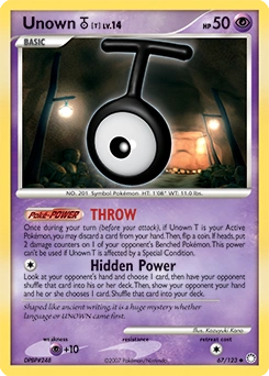 Unown [T] Pokémon card, number 67