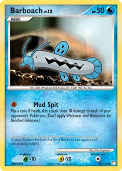 Barboach Pokémon card, number 72