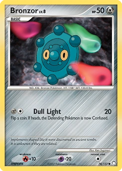 Bronzor Pokémon card, number 74