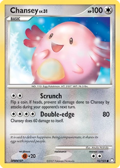Chansey Pokémon card, number 76