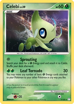 Celebi Pokémon card, number 7