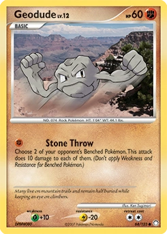 Geodude Pokémon card, number 84