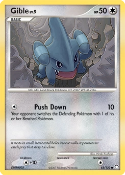 Gible Pokémon card, number 85