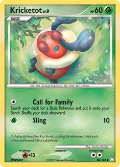 Kricketot Pokémon card, number 86