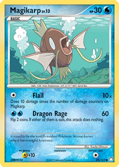 Magikarp Pokémon card, number 89