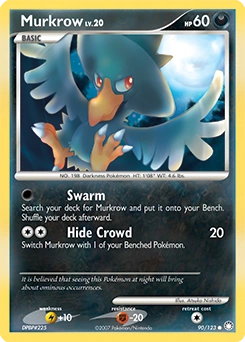 Murkrow Pokémon card, number 90
