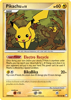 Pikachu Pokémon card, number 94
