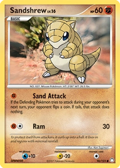 Sandshrew Pokémon card, number 96