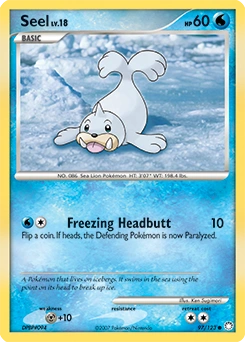 Seel Pokémon card, number 97