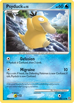Psyduck Pokémon card, number 100