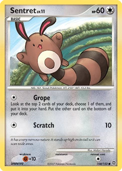 Sentret Pokémon card, number 104