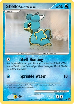 Shellos East Sea Pokémon card, number 106