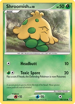 Shroomish Pokémon card, number 108