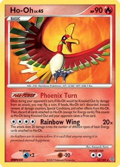 Ho-Oh Pokémon card, number 10