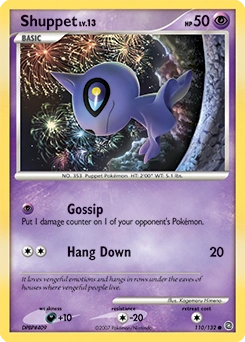 Shuppet Pokémon card, number 110