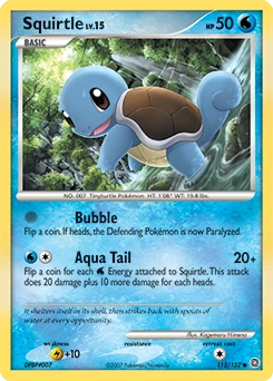 Squirtle Pokémon card, number 112