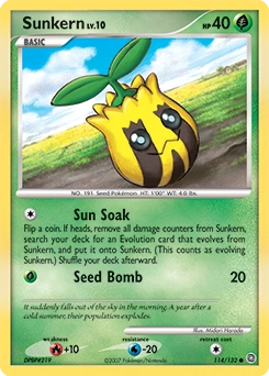 Sunkern Pokémon card, number 114