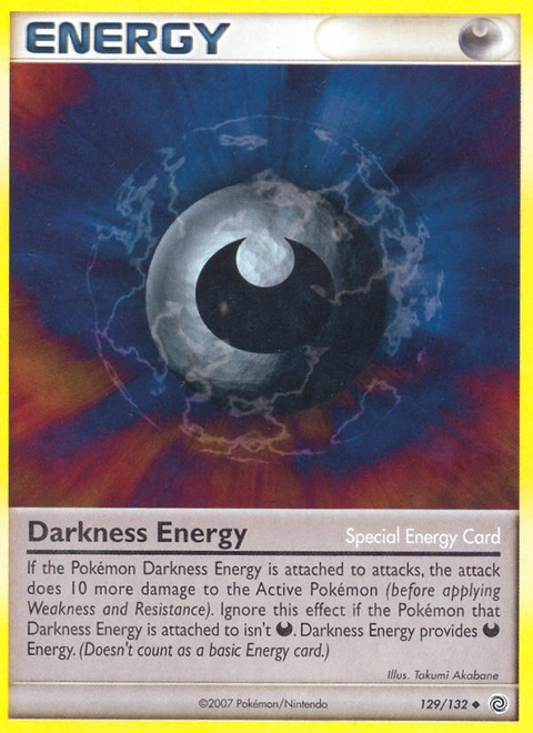 Darkness Energy Pokémon card from Secret Wonders, number 129 (Standard print)