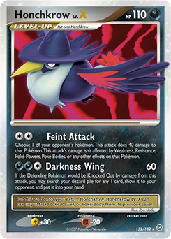 Honchkrow LV.X Pokémon card, number 132