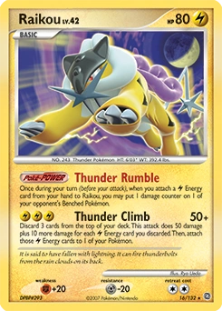 Raikou Pokémon card, number 16