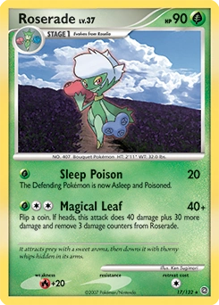 Roserade Pokémon card, number 17