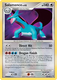 Salamence Pokémon card, number 18