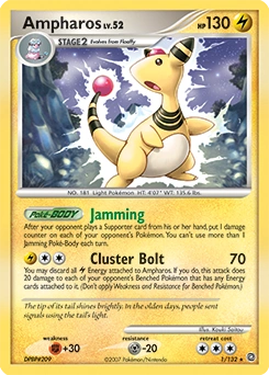 Ampharos Pokémon card, number 1