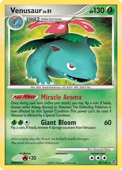 Venusaur Pokémon card, number 20