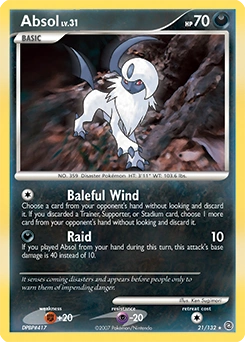 Absol Pokémon card, number 21