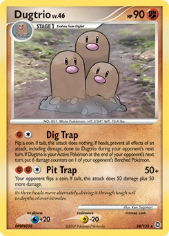 Dugtrio Pokémon card, number 24