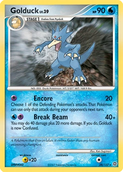 Golduck Pokémon card, number 28