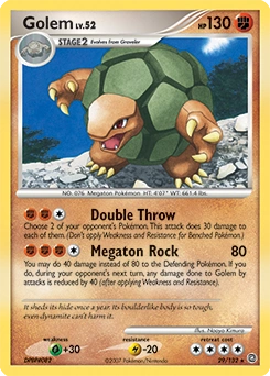 Golem Pokémon card, number 29