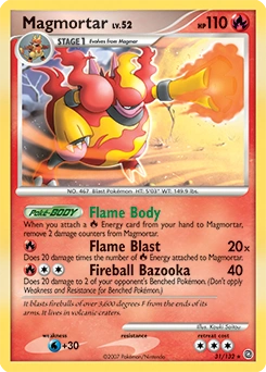 Magmortar Pokémon card, number 31