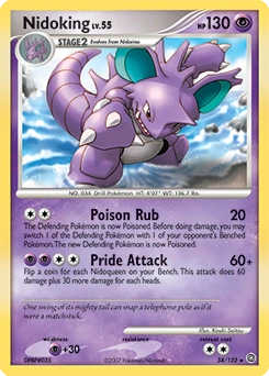 Nidoking Pokémon card, number 34