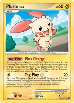 Plusle Pokémon card, number 36