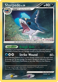 Sharpedo Pokémon card, number 37