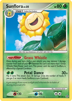 Sunflora Pokémon card, number 38