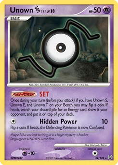 Unown [S] Pokémon card, number 39
