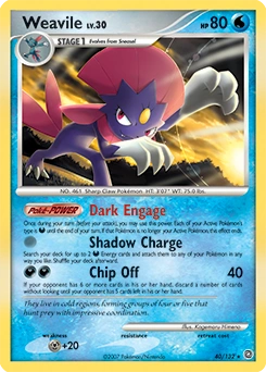 Weavile Pokémon card, number 40