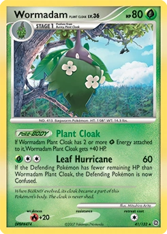 Wormadam Plant Cloak Pokémon card, number 41
