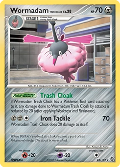 Wormadam Trash Cloak Pokémon card, number 43