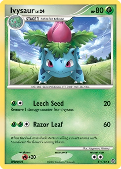 Ivysaur Pokémon card, number 51