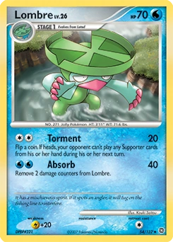 Lombre Pokémon card, number 54