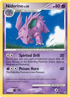 Nidorino Pokémon card, number 57