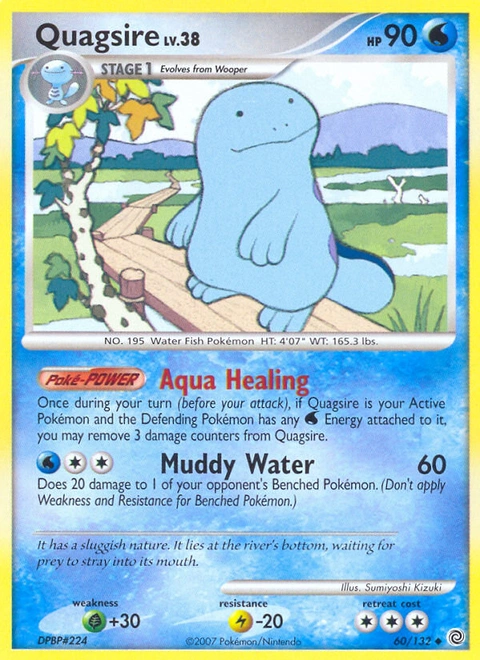 Quagsire Pokémon card from Secret Wonders, number 60 (Standard print)